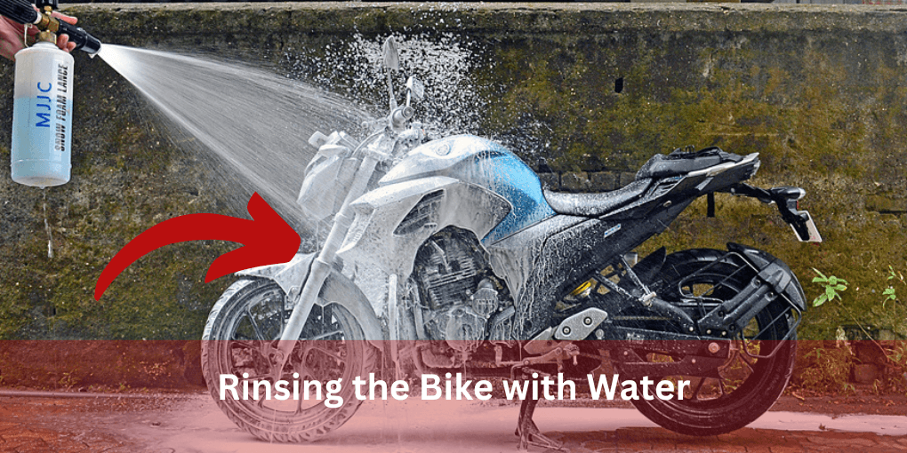 Rinsing the Bike with Water